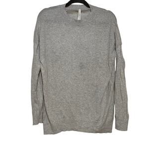 The Group by Babaton Grey Long Sleeved Top Cashmere-Cotton Blend Light Weight